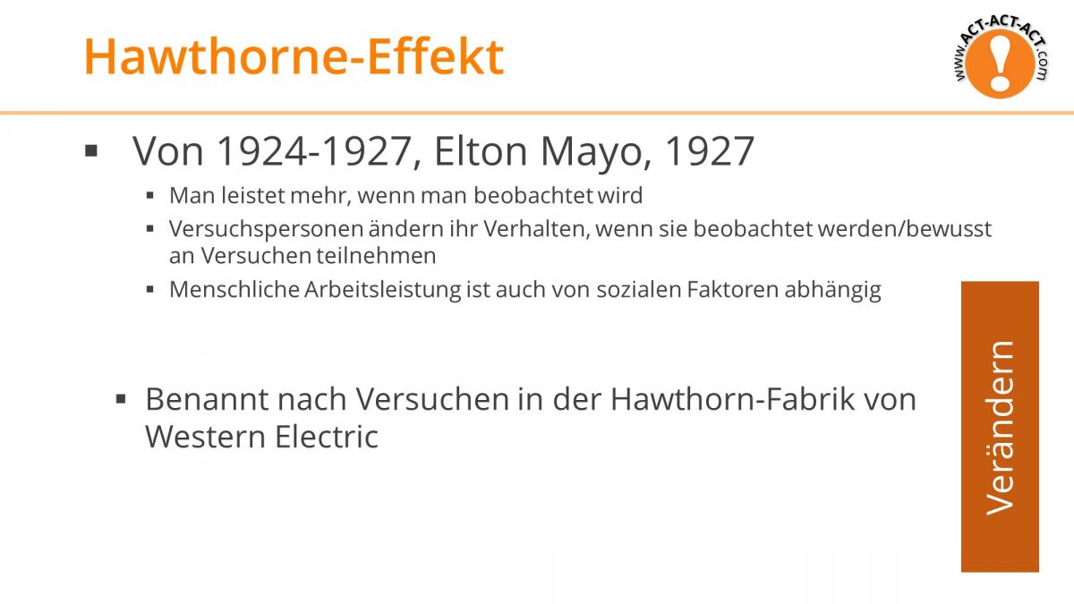 Psychologie Aufnahmetest Vorbereitung: Hawthorne-Effekt