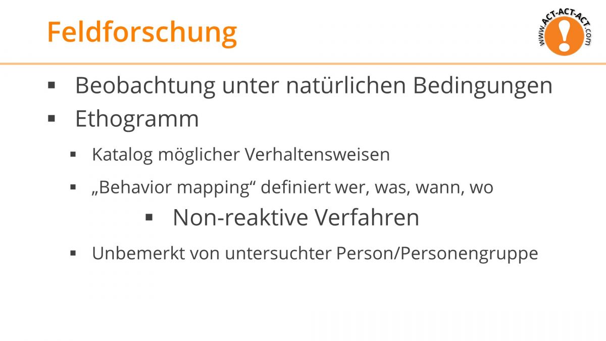 Psychologie Aufnahmetest Kapitel 3: Feldforschung