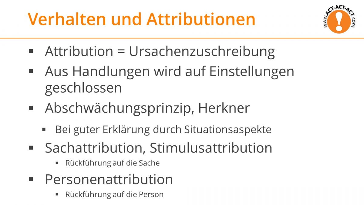 Psychologie Aufnahmetest Kapitel 10: Verhalten und Attributionen