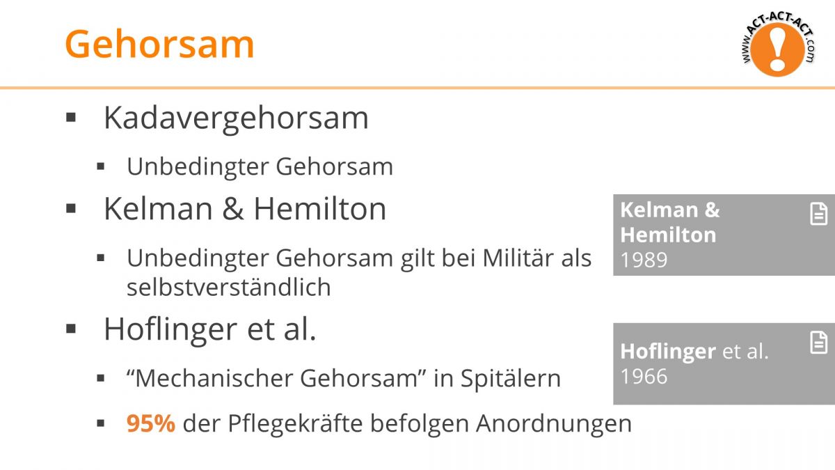 Psychologie Aufnahmetest Kapitel 10: Gehorsam