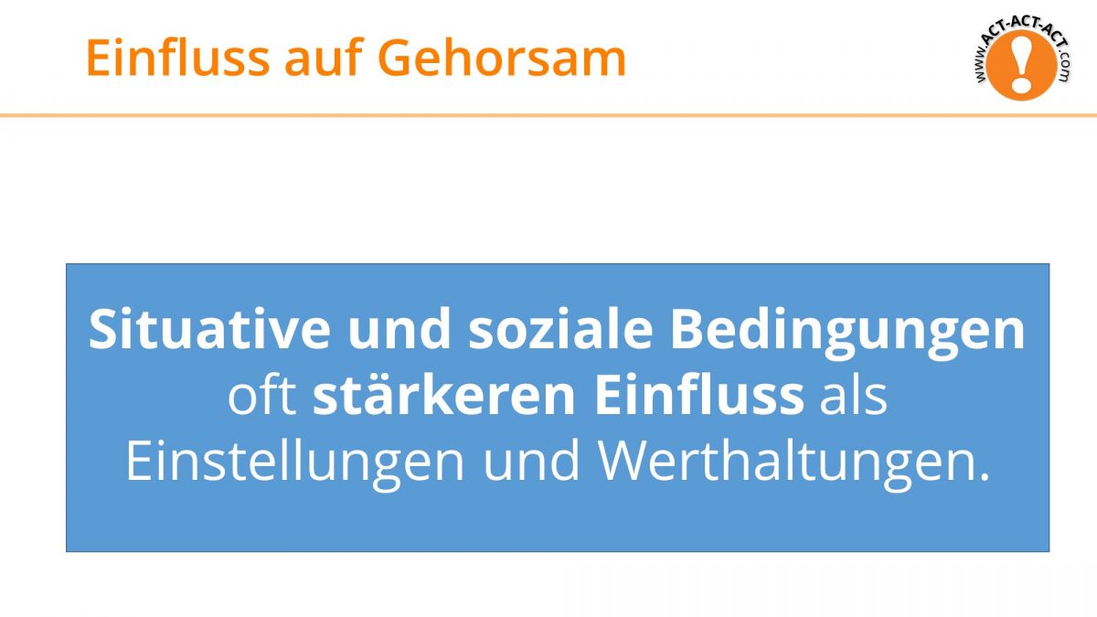 Psychologie Aufnahmetest Kapitel 10: Einfluss auf Gehorsam