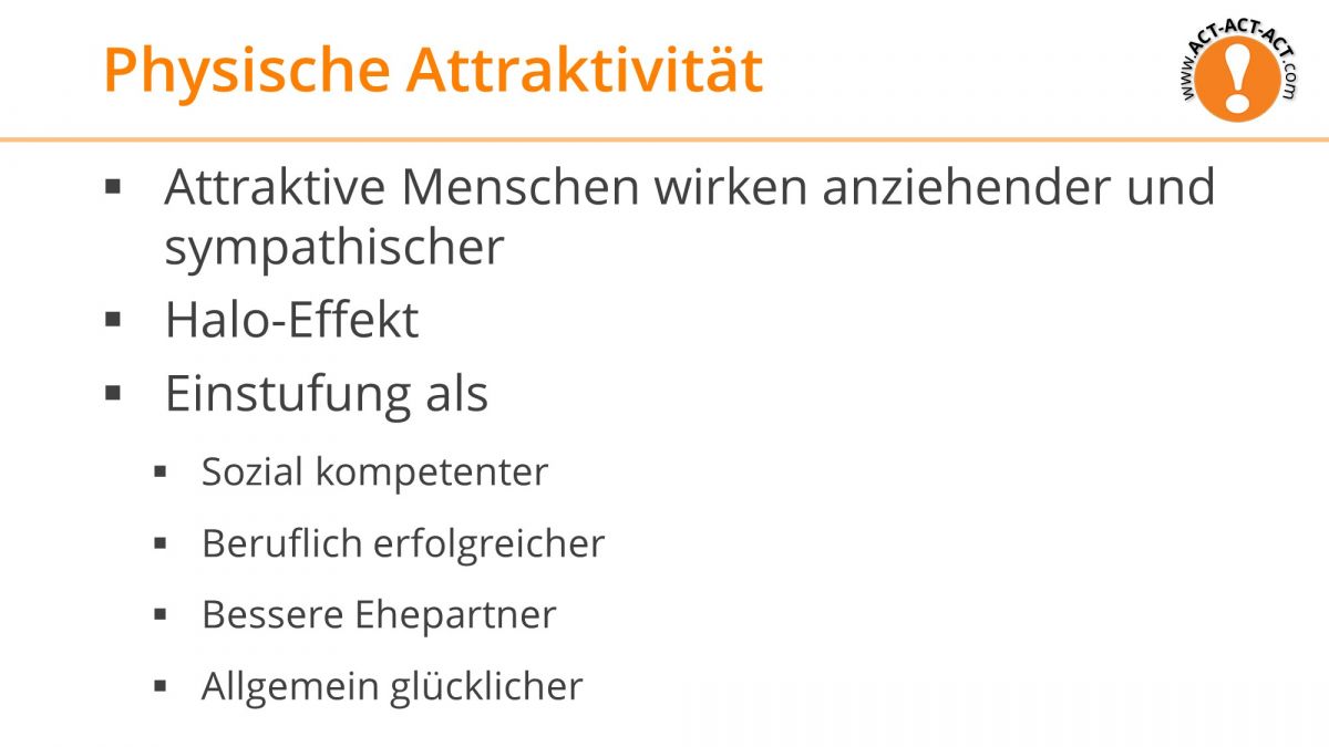 Psychologie Aufnahmetest Kapitel 10: Physische Attraktivität