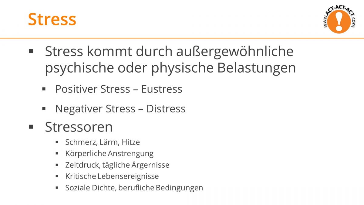 Psychologie Aufnahmetest Kapitel 12: Stress