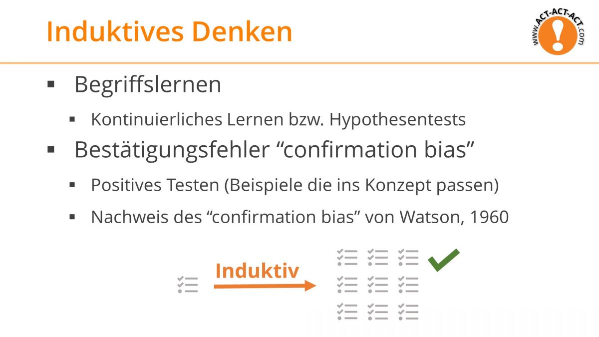 Psychologie Aufnahmetest Kapitel 8: Induktives Denken