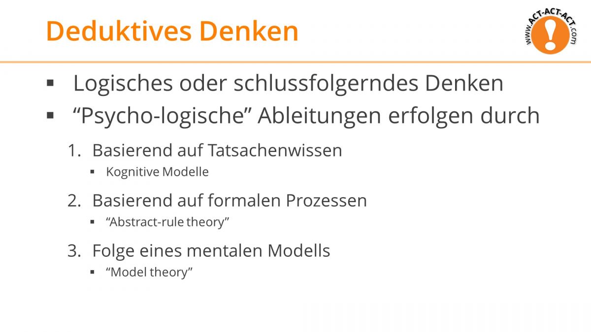 Psychologie Aufnahmetest Kapitel 8: Deduktives Denken