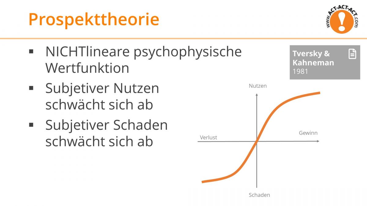 Psychologie Aufnahmetest Kapitel 8: Prospekttheorie