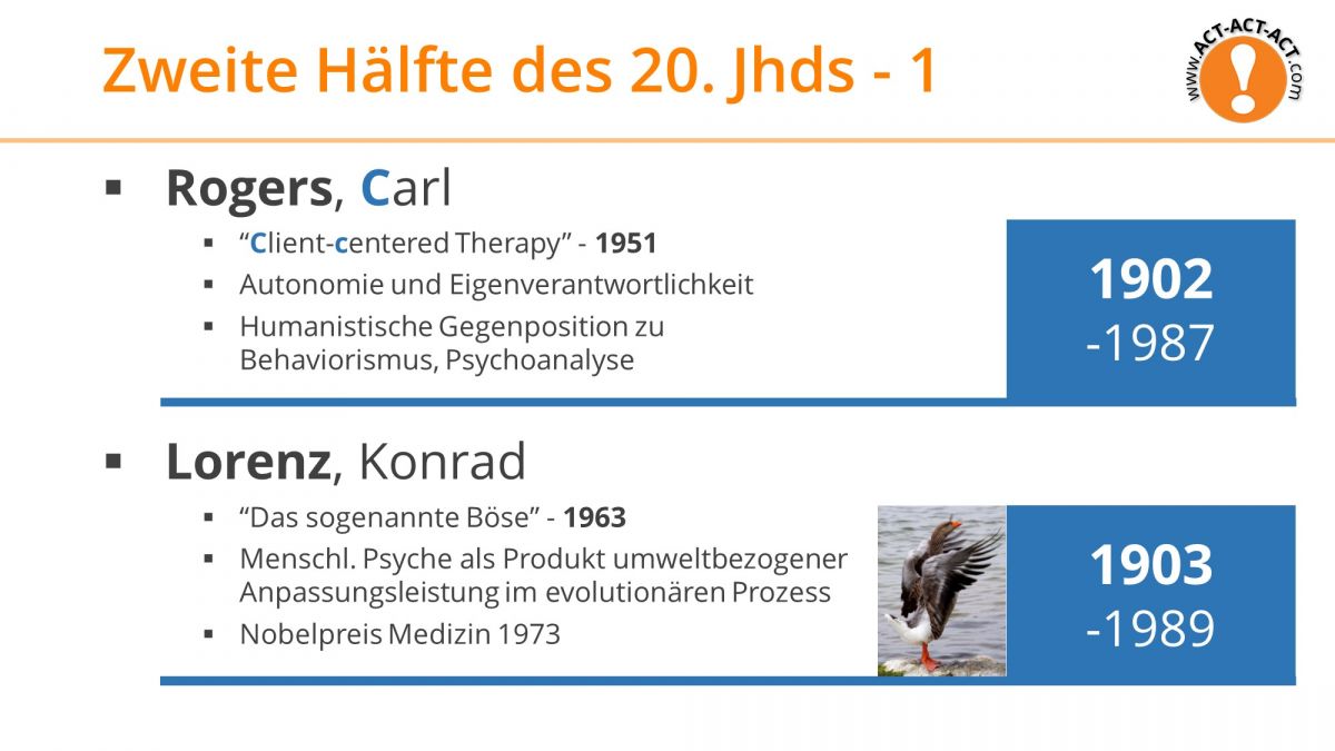 Psychologie Aufnahmetest Kapitel 1: Rogers, Lorenz