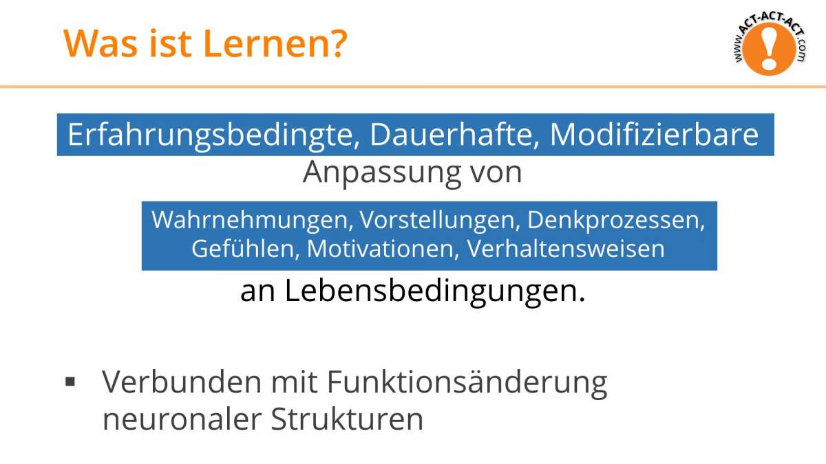 Psychologie Aufnahmetest Kapitel 6: Was ist Lernen