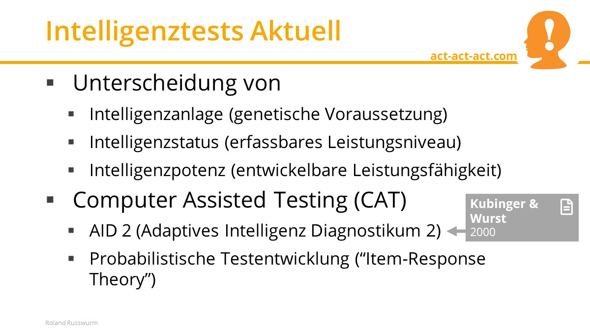 Intelligenztests Aktuell