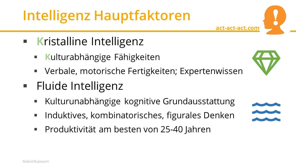 Intelligenz Hauptfaktoren