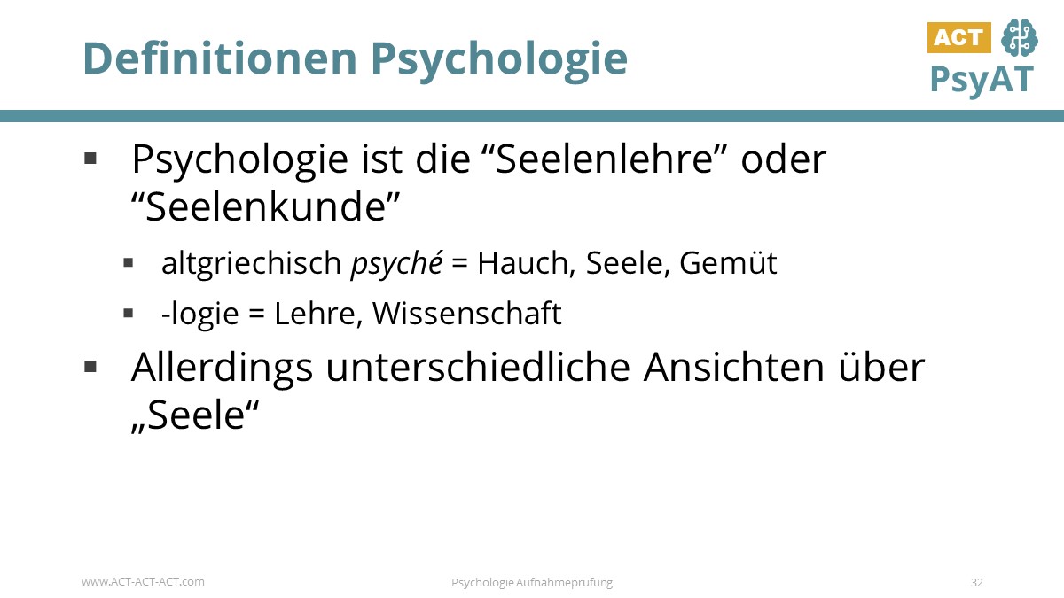 Definitionen Psychologie