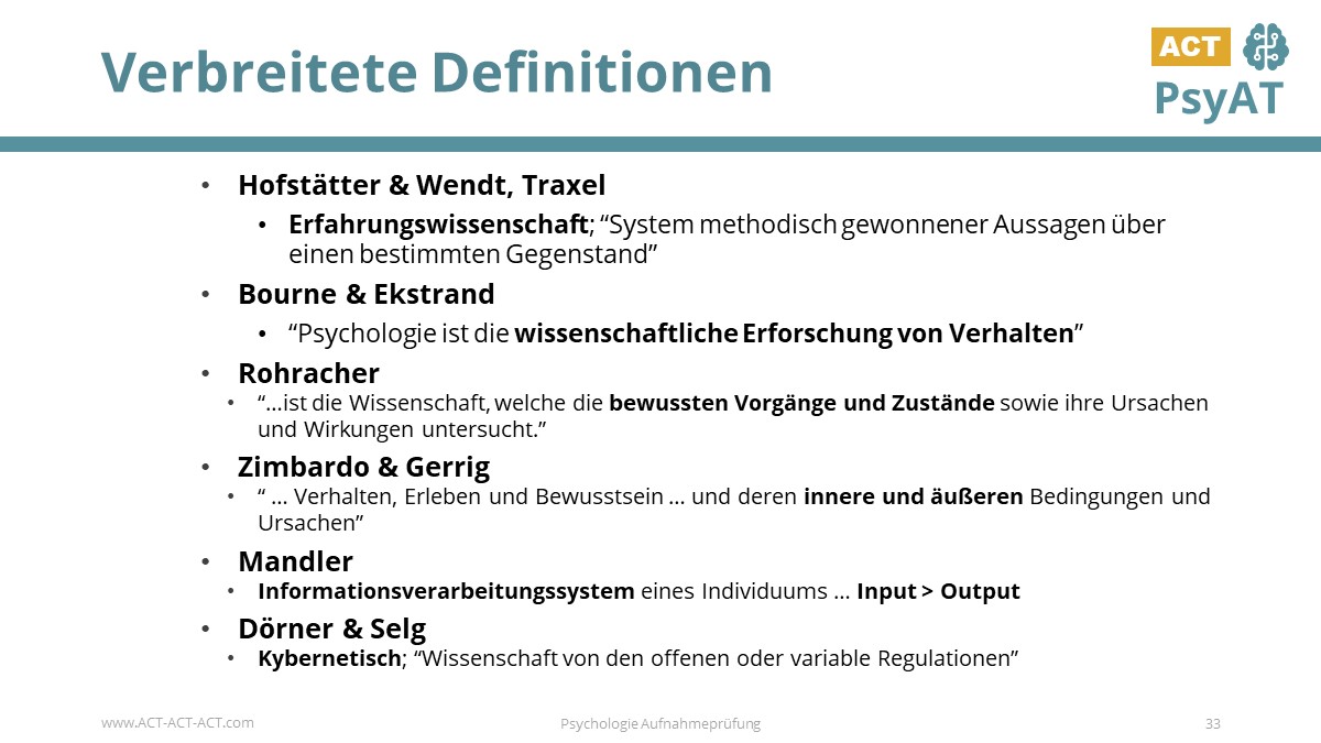 Verbreitete Definitionen