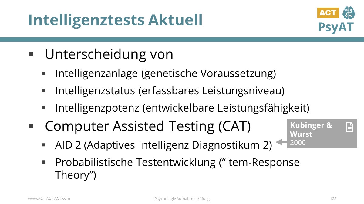 Intelligenztests Aktuell