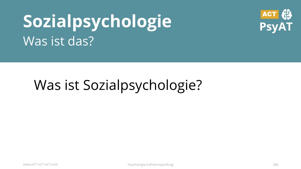 Sozialpsychologie
Was ist das?	