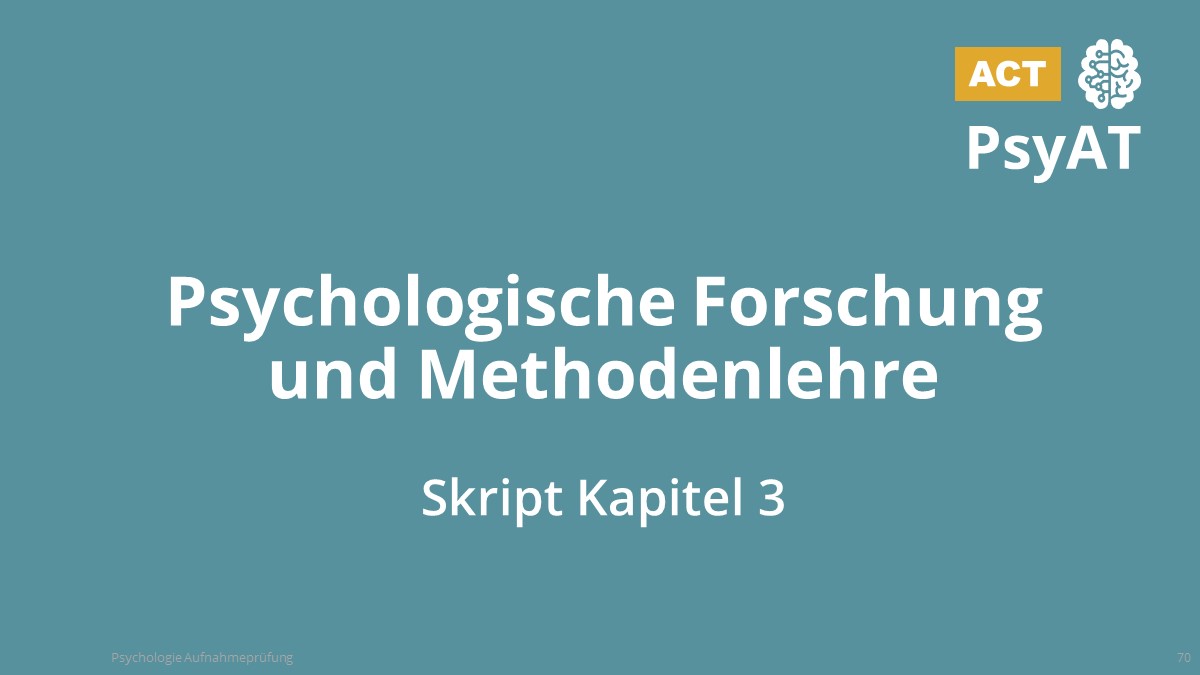 Psychologische Forschung und Methodenlehre