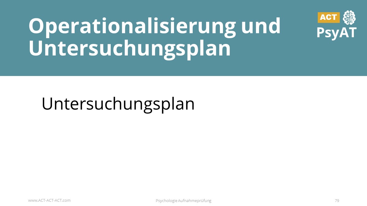 Operationalisierung und Untersuchungsplan