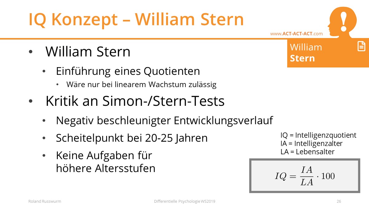 IQ Konzept – William Stern