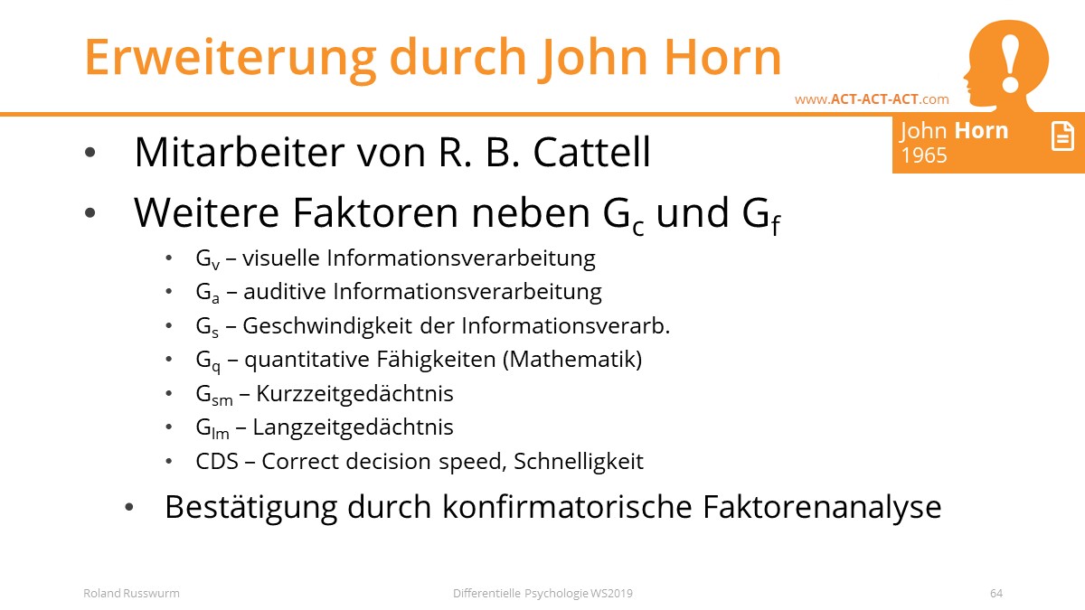 Erweiterung durch John Horn