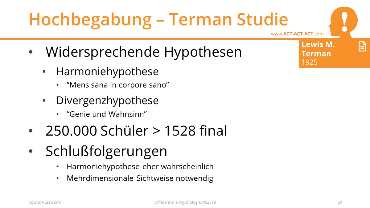 Hochbegabung – Terman Studie