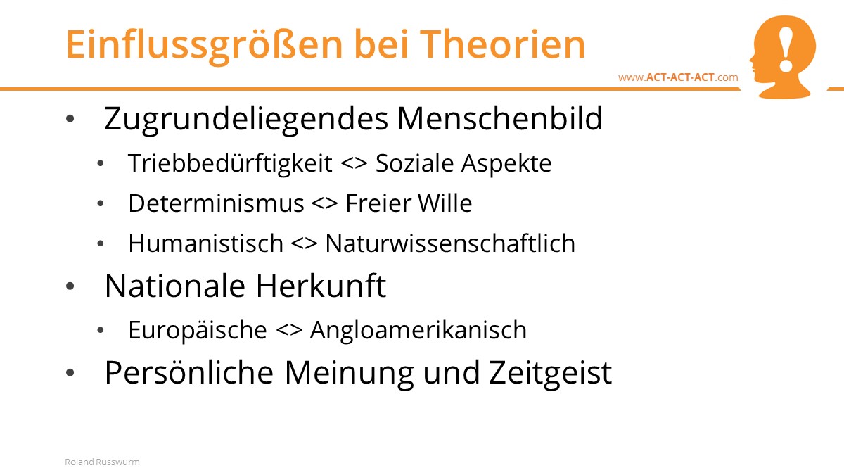 Einflussgrößen bei Theorien