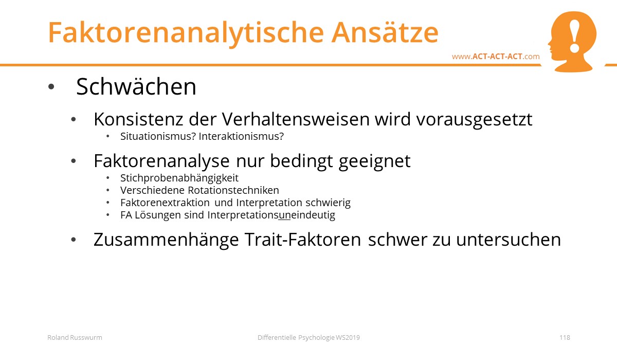 Faktorenanalytische Ansätze