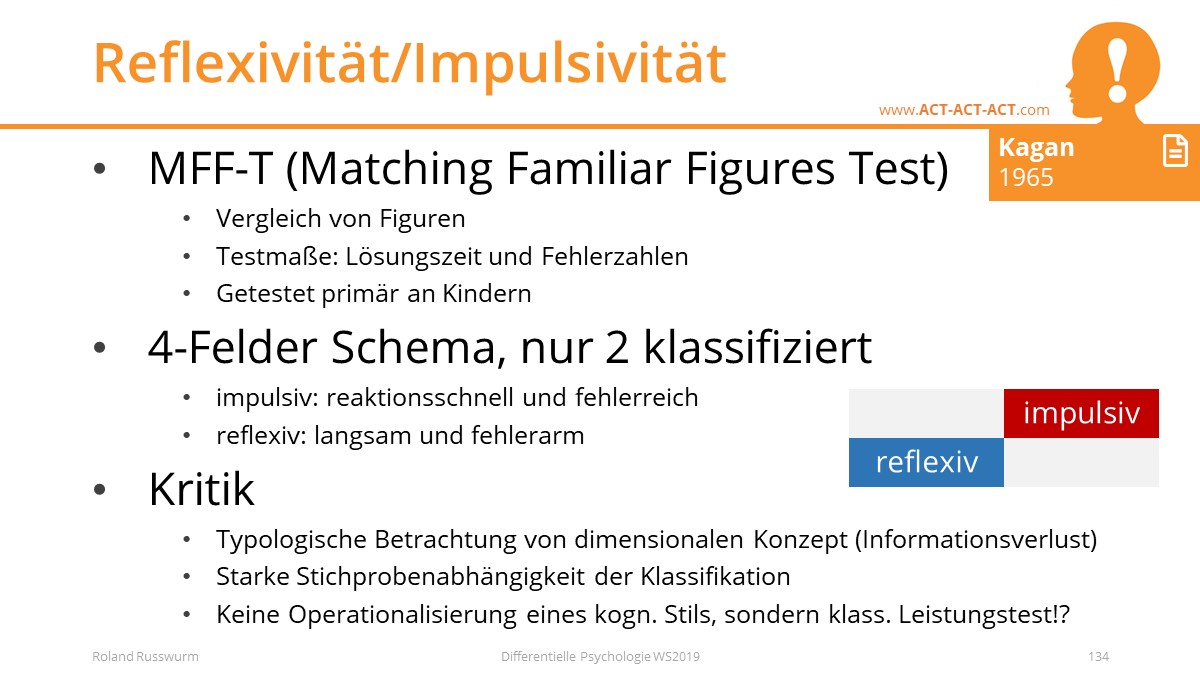 Reflexivität/Impulsivität